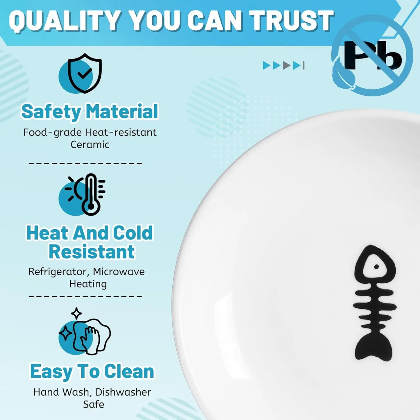 Elevated Ceramic Pet Bowl with Metal Stand, Dishwasher Safe for Cats and Small Dogs