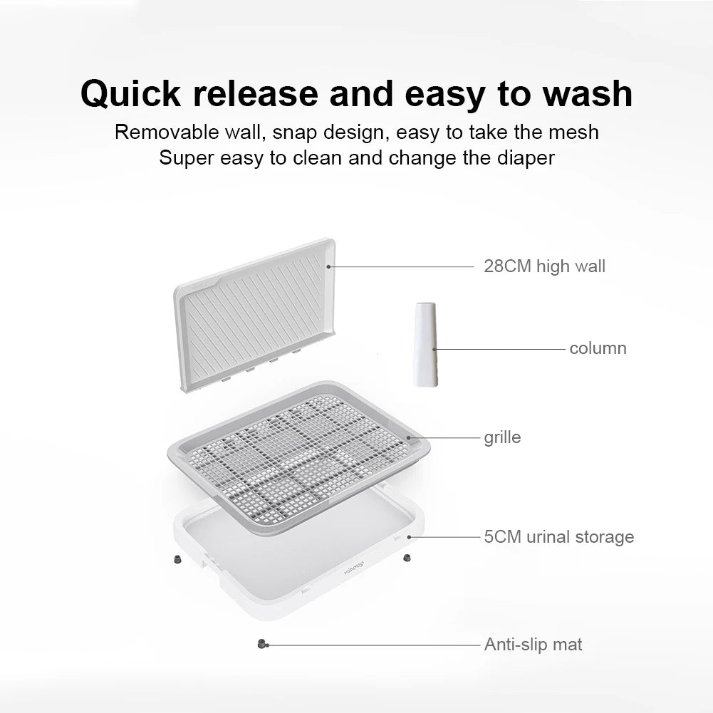Dog Potty Tray with Pee Wall Pan Trainer Anti-Splash Pet Indoor Dog Training Toilet Pet Dog Toilet Puppy Kitten Cleaning Tool