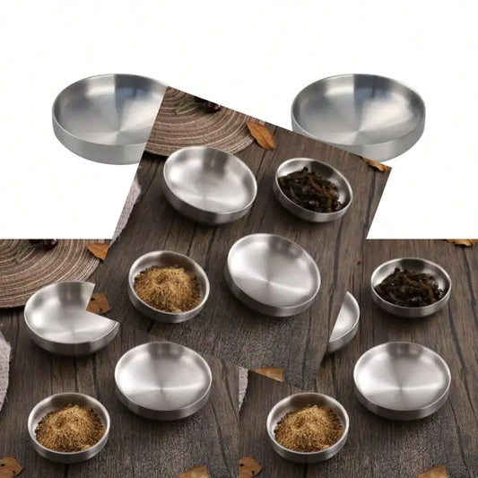 Stainless Steel Cat Bowl Round Cat Dishes Small Pet Food Bowl Puppy Wet Feeding Bowl Dog Wide Flat Dishes Cat Replacement Water