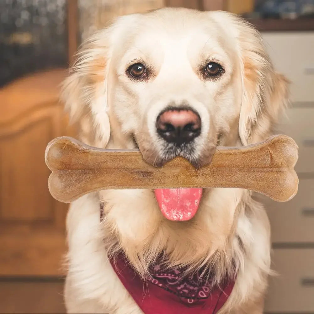 8 Inch Cowhide Bone Non-Toxic Creative Teeth Clean Stick Anti-bite Leather Chew Bone  for Small Medium Large Dog