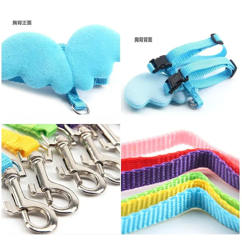 1pc Angel Wings Pet Harness and Handle Set for Cats and Small Dogs Leash Rabbit Leash Cat Leash Retractable Adjustable Chest
