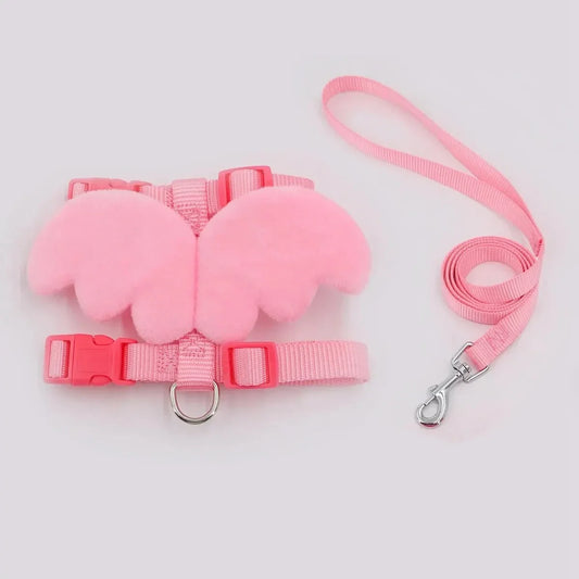 1pc Angel Wings Pet Harness and Handle Set for Cats and Small Dogs Leash Rabbit Leash Cat Leash Retractable Adjustable Chest