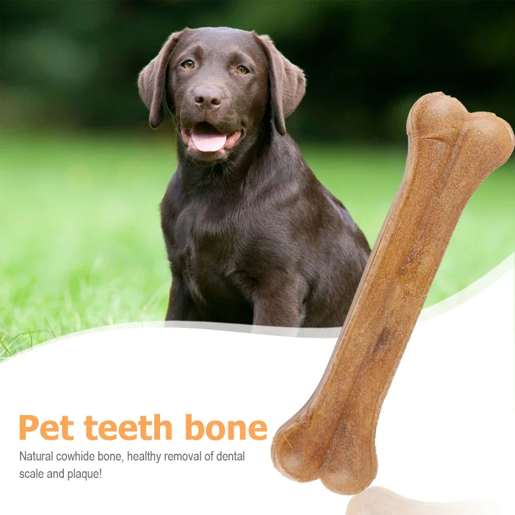 8 Inch Cowhide Bone Non-Toxic Creative Teeth Clean Stick Anti-bite Leather Chew Bone  for Small Medium Large Dog