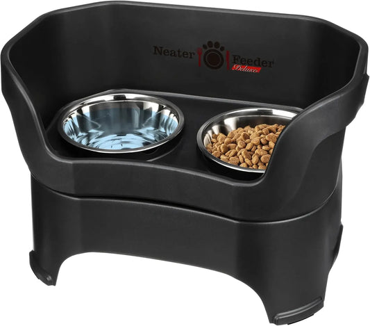 Elevated No-Spill Dog Bowl Set for Large Dogs Over 40 lbs, Made in USA, Dishwasher Safe