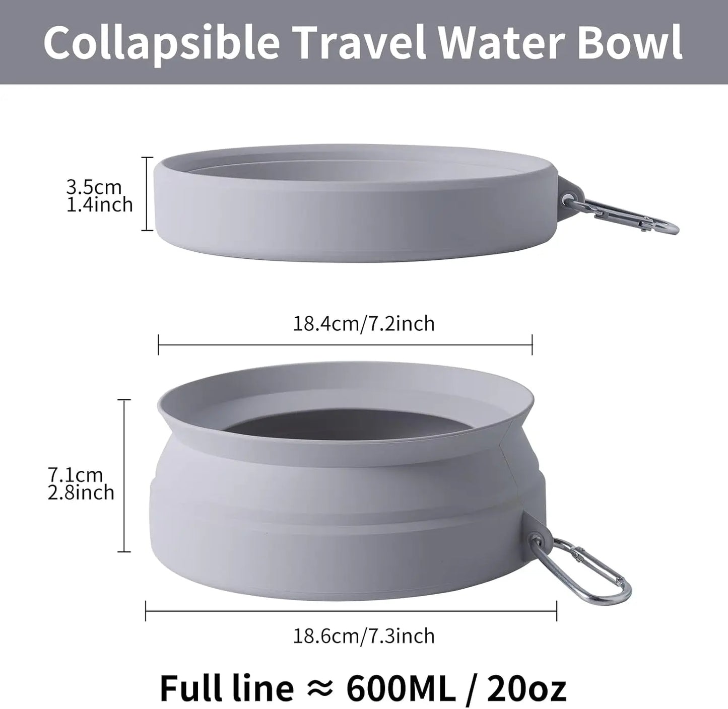 Collapsible Spill-Proof Dog Travel Bowl for Cars, No Splash Design, Portable Pet Water Dish for Road Trips