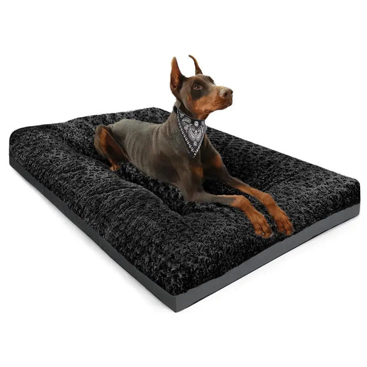 XL Dog Beds, Large Pet Bed for Crate, Washable Plush Dog Mat for Cages, NonSlip Crate Pad for Outdoor Indoor Car Use, Comfy amp