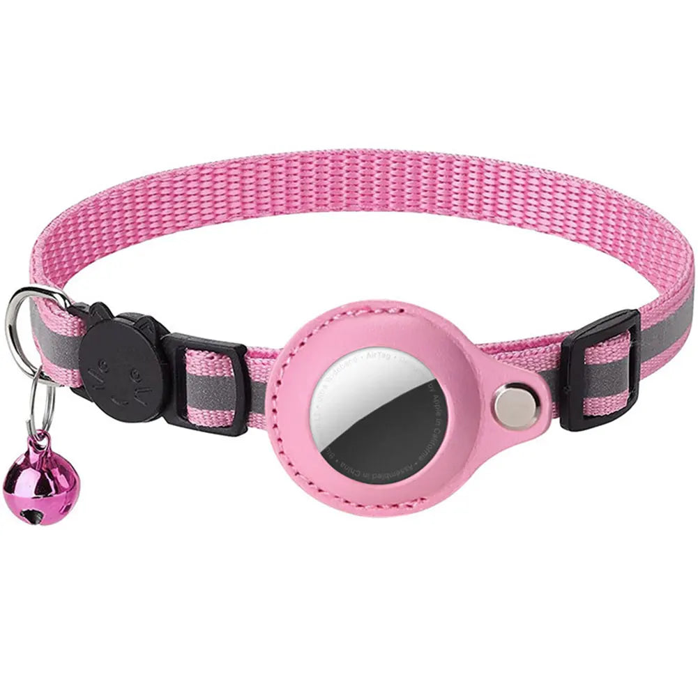 For Apple AirTag Cat Collar Reflective Pet Collar Safety Buckle Kitten Collar Adjustable for Cat Kitten
