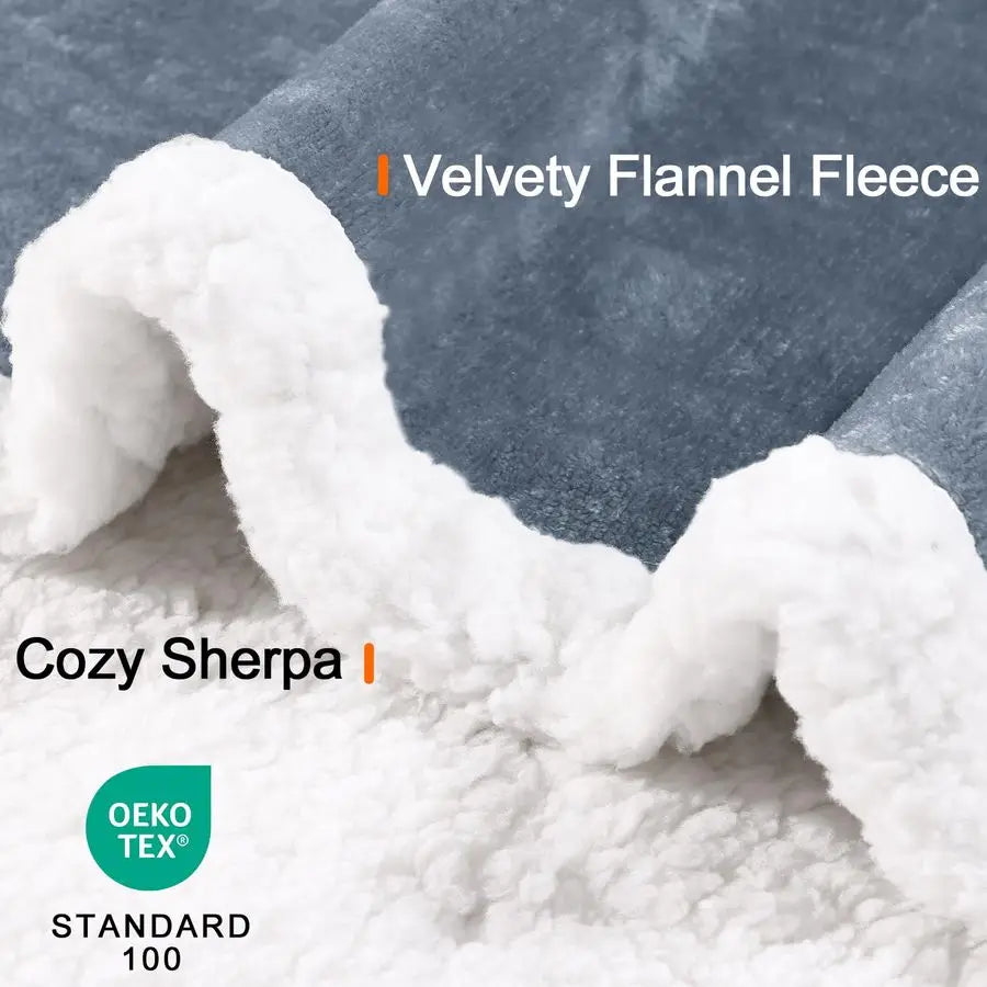 Waterproof Blanket Throw for Large Dogs, Soft Reversible Dog Blanket for Sofa Couch Bed, Washable Leakproof Sherpa Fleece Furnit