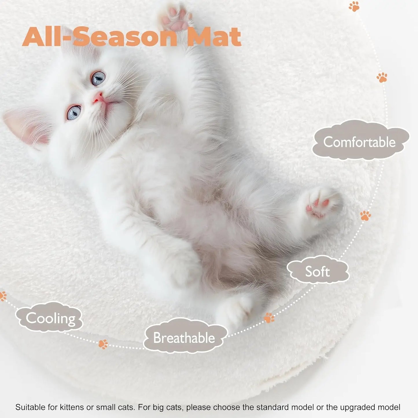 Modern Wood Cat Tree Tower for Small Cats with Scratching Posts and Flower Platforms, White Luxury Cat Condo Furniture