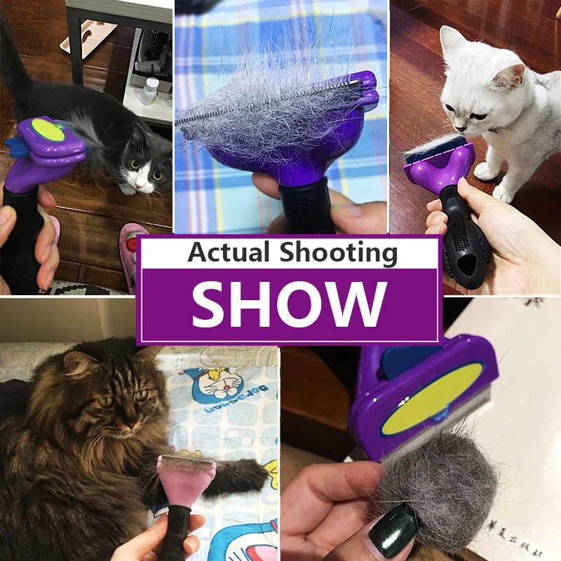 Pet Cat Hair Removal Combs Pet Grooming Brush Cats Hair Shedding Massage Combs Cat Hair Remover Cleaning Grooming Cat Brush