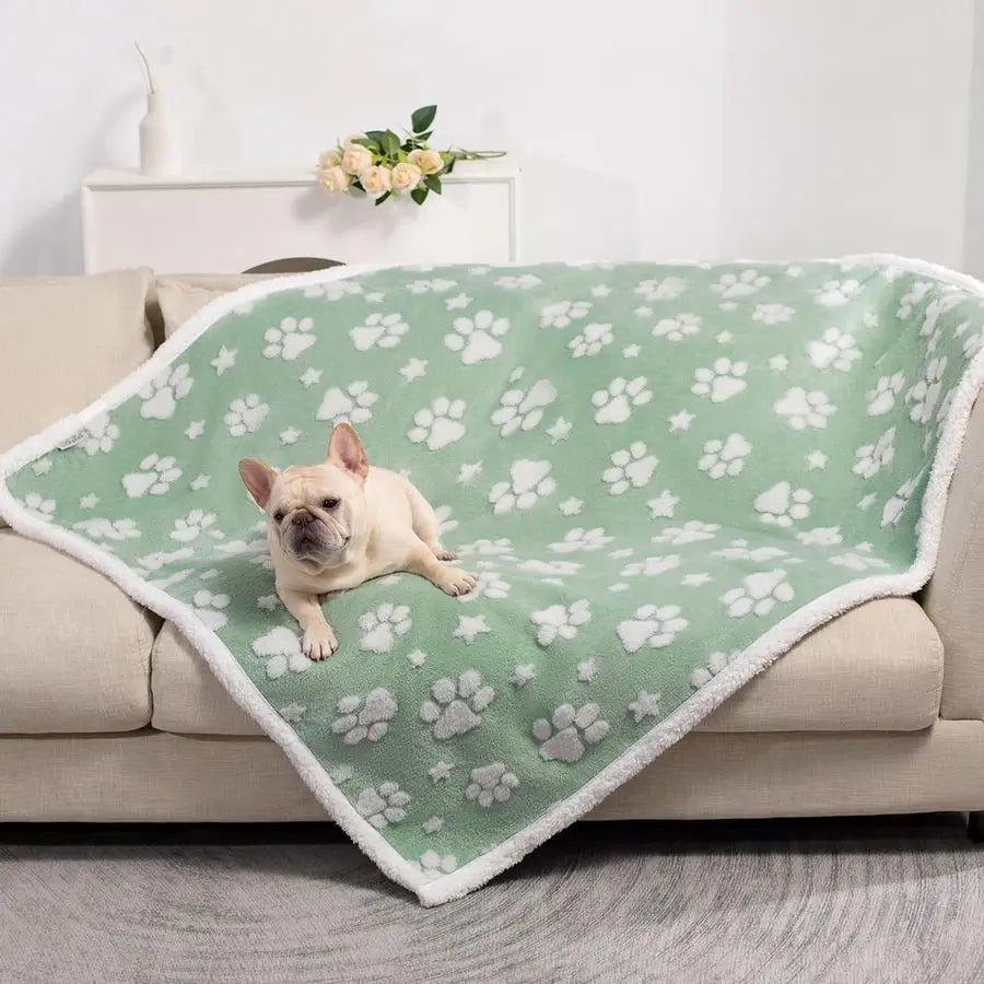 Blanket for Dog Cat or Adult, Cute 3D Textured Paw Dog Blanket for Bed Couch Sofa, Soft Liquid Pee Proof Pet Furniture Protector