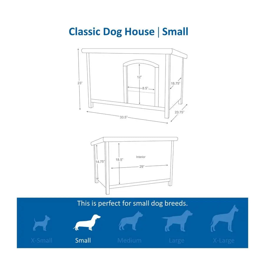 natura Classic Dog House Wooden Outdoor Shelter with Weatherproof Sealer, Hinged Roof amp Adjustable Legs for Small Dogs Brown 2